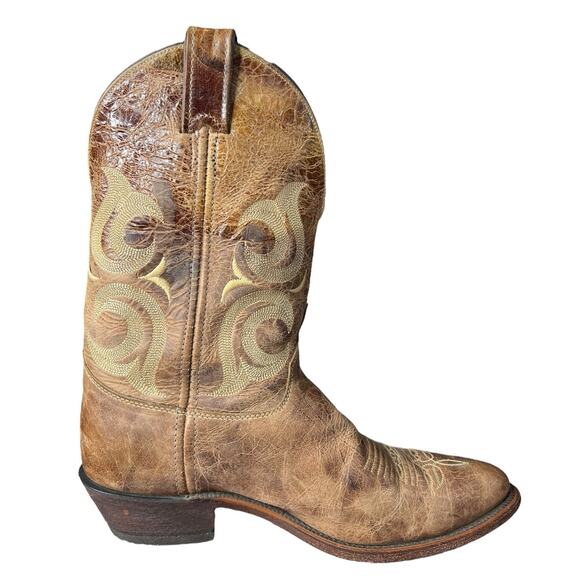 Justin Men’s Bent Rail Brown Leather Western Cowboy Boot Size US 10.5 D